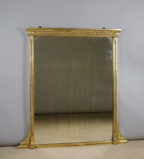 victorian gilt wood overmantle mirror - CATEGORY: ANTIQUE MIRRORS - DATED 1870