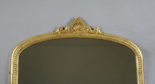 VICTORIAN GILT LARGE ARCH TOP OVERMANTLE MIRROR - ADDITIONAL PHOTO 1