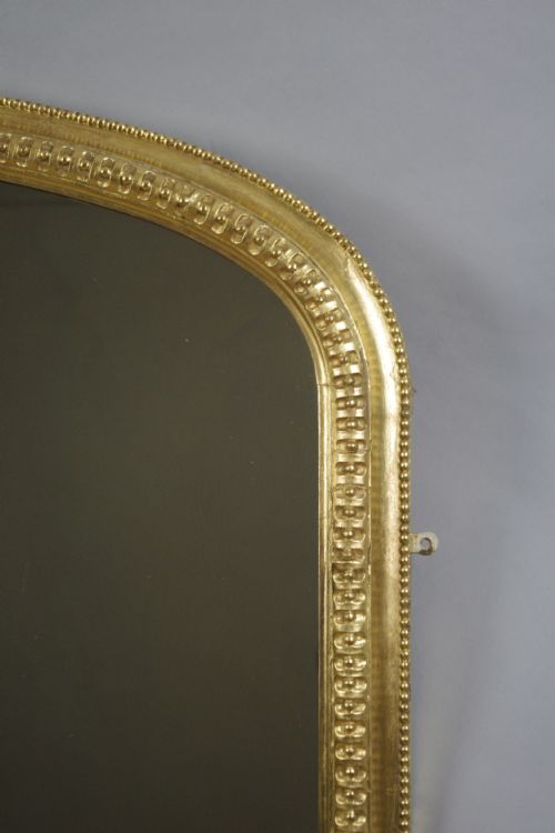 VICTORIAN GILT LARGE ARCH TOP OVERMANTLE MIRROR - ADDITIONAL PHOTO 4