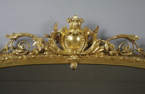 VICTORIAN GILT LARGE ARCH TOP OVERMANTLE MIRROR - ADDITIONAL PHOTO 4