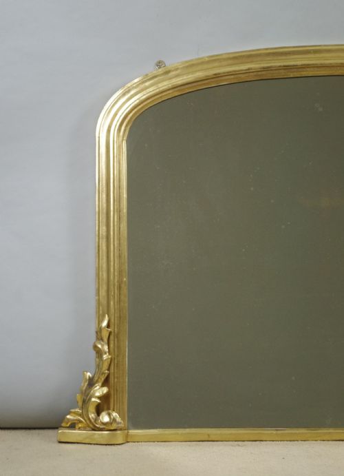 VICTORIAN GILT WOOD ARCH TOP OVERMANTLE MIRROR - ADDITIONAL PHOTO 1