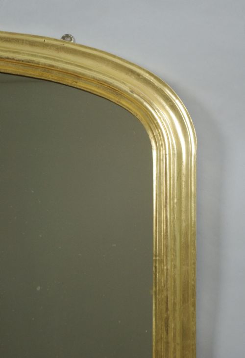 VICTORIAN GILT WOOD ARCH TOP OVERMANTLE MIRROR - ADDITIONAL PHOTO 3
