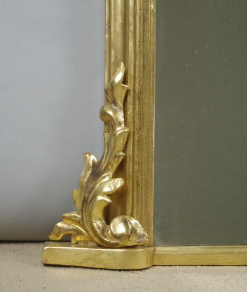 VICTORIAN GILT WOOD ARCH TOP OVERMANTLE MIRROR - ADDITIONAL PHOTO 4
