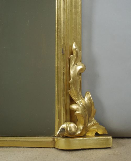 VICTORIAN GILT WOOD ARCH TOP OVERMANTLE MIRROR - ADDITIONAL PHOTO 5