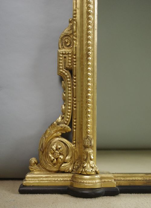 VICTORIAN GILT LARGE OVERMANTLE MIRROR - ADDITIONAL PHOTO 5
