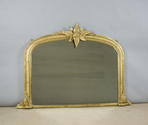 victorian gilt arch top overmantle mirror - CATEGORY: ANTIQUE MIRRORS - DATED 1870