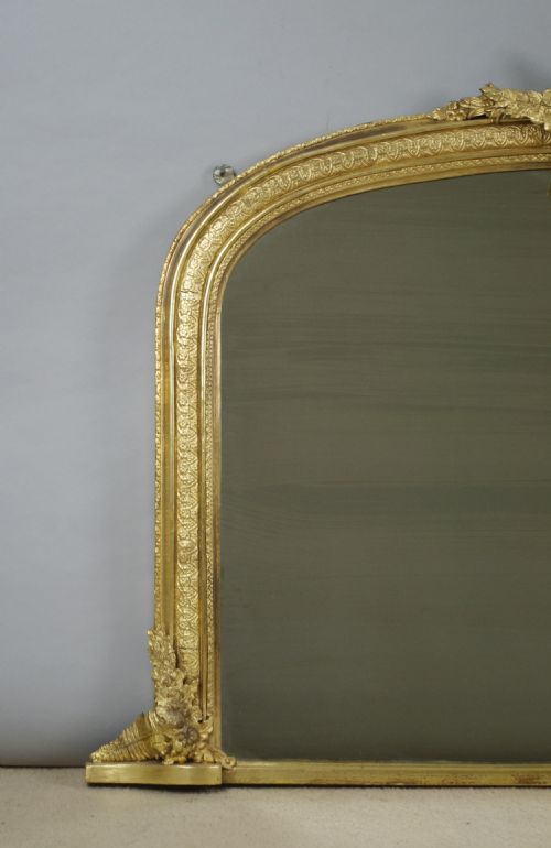 VICTORIAN GILT ARCH TOP OVERMANTLE MIRROR - ADDITIONAL PHOTO 1