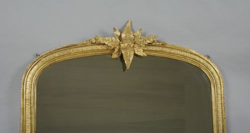 VICTORIAN GILT ARCH TOP OVERMANTLE MIRROR - ADDITIONAL PHOTO 2