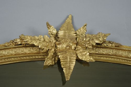 VICTORIAN GILT ARCH TOP OVERMANTLE MIRROR - ADDITIONAL PHOTO 3