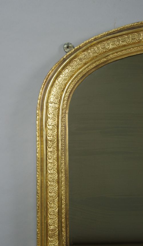 VICTORIAN GILT ARCH TOP OVERMANTLE MIRROR - ADDITIONAL PHOTO 4