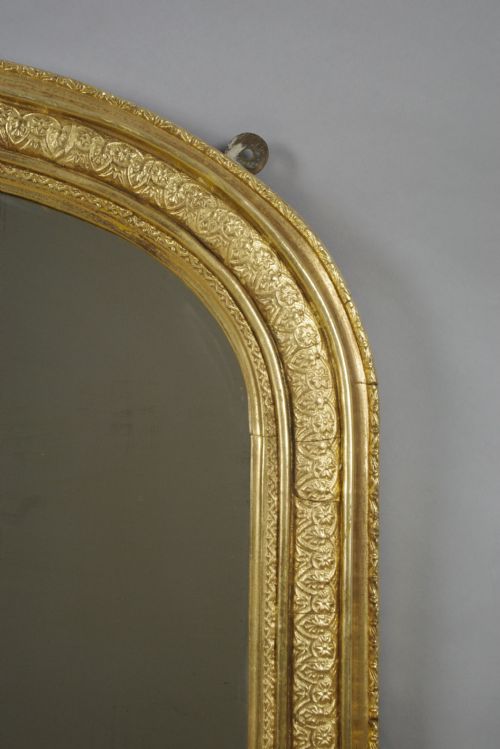 VICTORIAN GILT ARCH TOP OVERMANTLE MIRROR - ADDITIONAL PHOTO 5