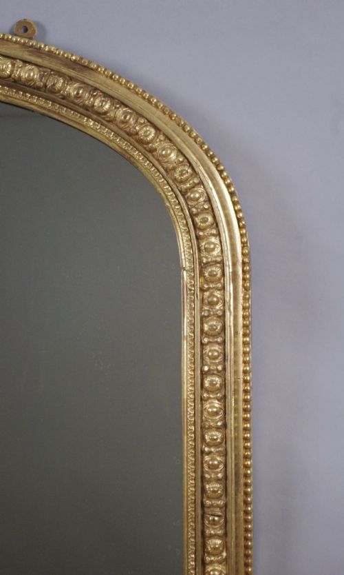 VICTORIAN GILT LARGE ARCH TOP OVERMANTLE MIRROR - ADDITIONAL PHOTO 3