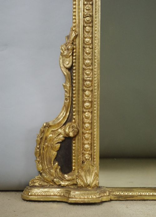VICTORIAN GILT LARGE ARCH TOP OVERMANTLE MIRROR - ADDITIONAL PHOTO 4