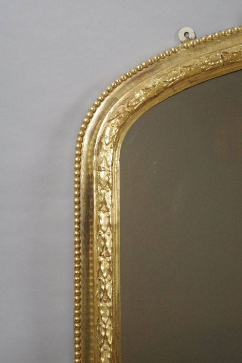 VICTORIAN GILT ARCH TOP OVERMANTLE MIRROR - ADDITIONAL PHOTO 2