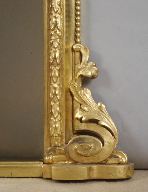 VICTORIAN GILT ARCH TOP OVERMANTLE MIRROR - ADDITIONAL PHOTO 6