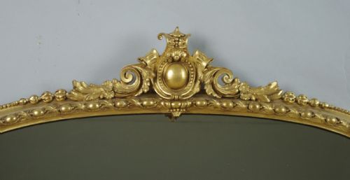 VICTORIAN GILT LARGE ARCH TOP OVERMANTLE MIRROR - ADDITIONAL PHOTO 4