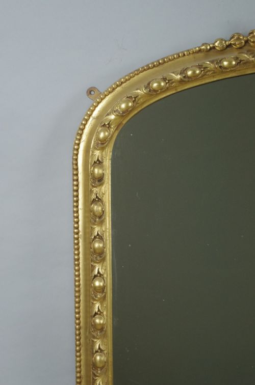 VICTORIAN GILT LARGE ARCH TOP OVERMANTLE MIRROR - ADDITIONAL PHOTO 5