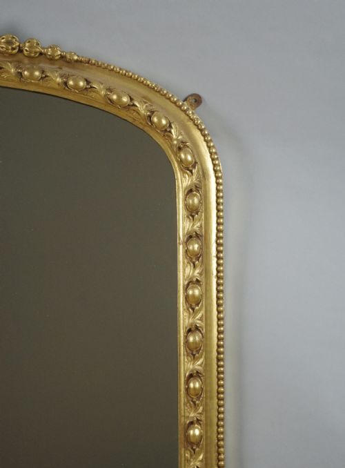 VICTORIAN GILT LARGE ARCH TOP OVERMANTLE MIRROR - ADDITIONAL PHOTO 6