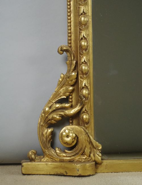 VICTORIAN GILT LARGE ARCH TOP OVERMANTLE MIRROR - ADDITIONAL PHOTO 7