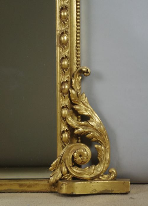 VICTORIAN GILT LARGE ARCH TOP OVERMANTLE MIRROR - ADDITIONAL PHOTO 8