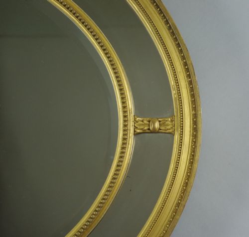 VICTORIAN GILT LARGE OVAL MARGINAL OVERMANTLE MIRROR - ADDITIONAL PHOTO 6