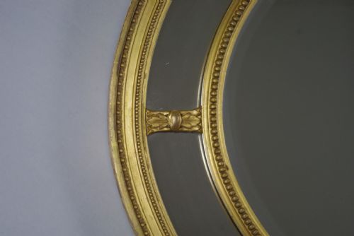 VICTORIAN GILT LARGE OVAL MARGINAL OVERMANTLE MIRROR - ADDITIONAL PHOTO 7