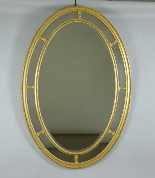 VICTORIAN GILT LARGE OVAL MARGINAL OVERMANTLE MIRROR - ADDITIONAL PHOTO 11