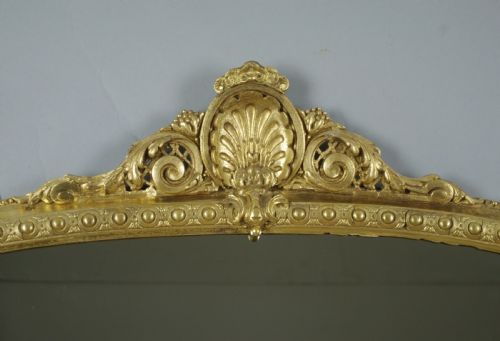 VICTORIAN GILT LARGE ARCH TOP OVERMANTLE MIRROR - ADDITIONAL PHOTO 2