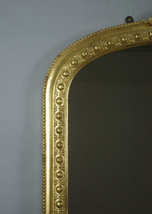 VICTORIAN GILT LARGE ARCH TOP OVERMANTLE MIRROR - ADDITIONAL PHOTO 3
