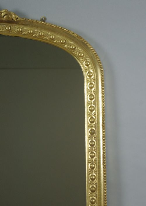 VICTORIAN GILT LARGE ARCH TOP OVERMANTLE MIRROR - ADDITIONAL PHOTO 4