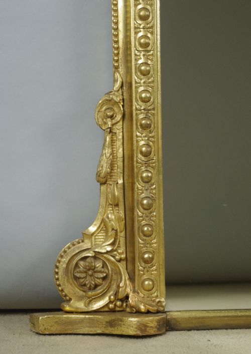 VICTORIAN GILT LARGE ARCH TOP OVERMANTLE MIRROR - ADDITIONAL PHOTO 5