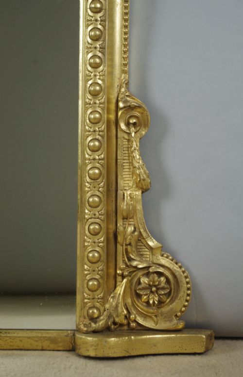 VICTORIAN GILT LARGE ARCH TOP OVERMANTLE MIRROR - ADDITIONAL PHOTO 6