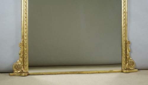 VICTORIAN GILT LARGE ARCH TOP OVERMANTLE MIRROR - ADDITIONAL PHOTO 7
