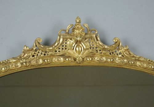 VICTORIAN GILT LARGE ARCH TOP OVERMANTLE MIRROR - ADDITIONAL PHOTO 2