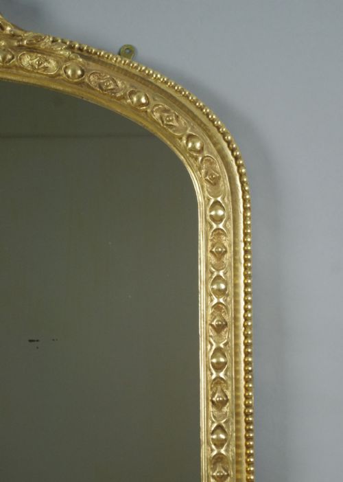 VICTORIAN GILT LARGE ARCH TOP OVERMANTLE MIRROR - ADDITIONAL PHOTO 4