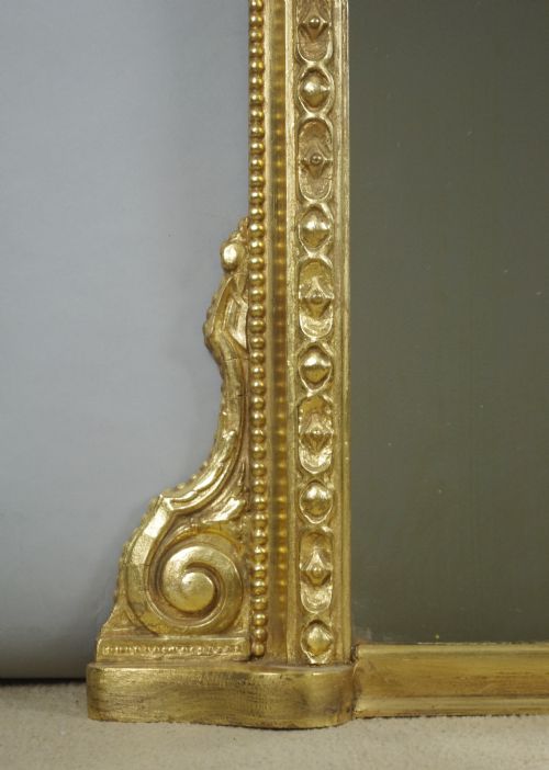 VICTORIAN GILT LARGE ARCH TOP OVERMANTLE MIRROR - ADDITIONAL PHOTO 5