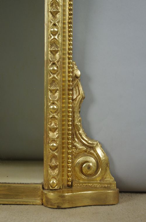 VICTORIAN GILT LARGE ARCH TOP OVERMANTLE MIRROR - ADDITIONAL PHOTO 6
