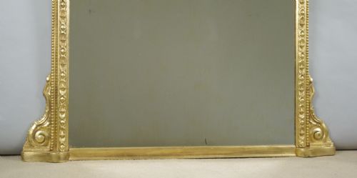 VICTORIAN GILT LARGE ARCH TOP OVERMANTLE MIRROR - ADDITIONAL PHOTO 7