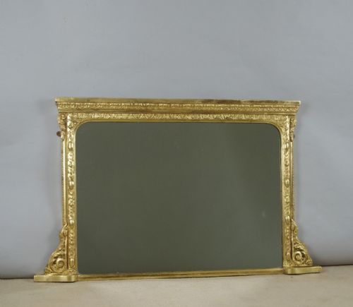 victorian gilt overmantle mirror - CATEGORY: ANTIQUE MIRRORS - DATED 1880