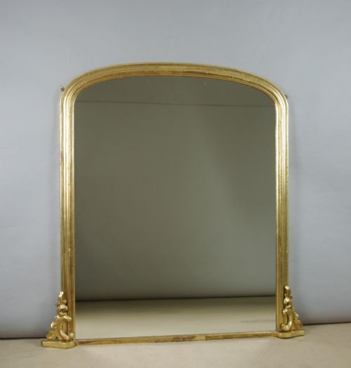 victorian gilt large arch top overmantle mirror - CATEGORY: ANTIQUE MIRRORS - DATED 1880