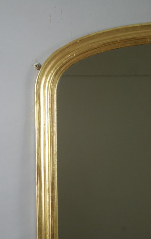 VICTORIAN GILT LARGE ARCH TOP OVERMANTLE MIRROR - ADDITIONAL PHOTO 2