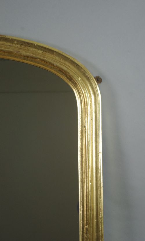 VICTORIAN GILT LARGE ARCH TOP OVERMANTLE MIRROR - ADDITIONAL PHOTO 3