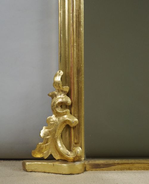 VICTORIAN GILT LARGE ARCH TOP OVERMANTLE MIRROR - ADDITIONAL PHOTO 4