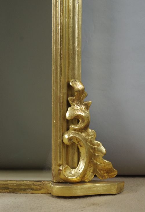 VICTORIAN GILT LARGE ARCH TOP OVERMANTLE MIRROR - ADDITIONAL PHOTO 5