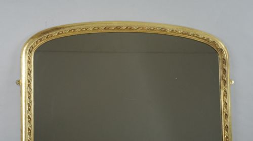 VICTORIAN GILT LARGE ARCH TOP OVERMANTLE MIRROR - ADDITIONAL PHOTO 1