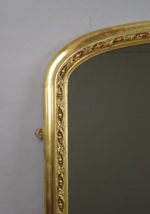 VICTORIAN GILT LARGE ARCH TOP OVERMANTLE MIRROR - ADDITIONAL PHOTO 2