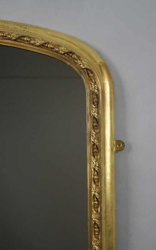 VICTORIAN GILT LARGE ARCH TOP OVERMANTLE MIRROR - ADDITIONAL PHOTO 3