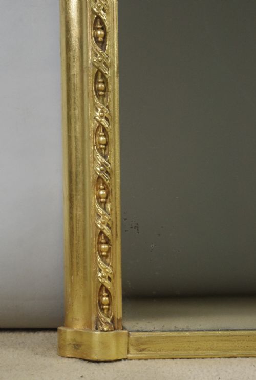 VICTORIAN GILT LARGE ARCH TOP OVERMANTLE MIRROR - ADDITIONAL PHOTO 4