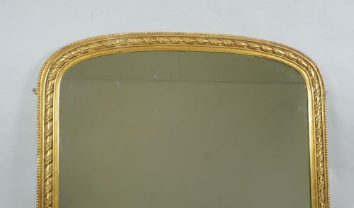 VICTORIAN GILT LARGE ARCH TOP OVERMANTLE MIRROR - ADDITIONAL PHOTO 1