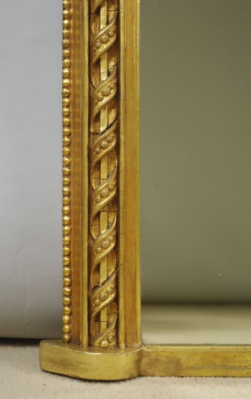 VICTORIAN GILT LARGE ARCH TOP OVERMANTLE MIRROR - ADDITIONAL PHOTO 4